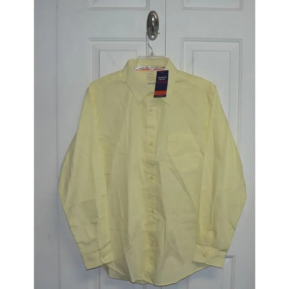 French Toast Boys Wrinkle Resistant Button-Down Dress Shirt Yellow 18H $32‎